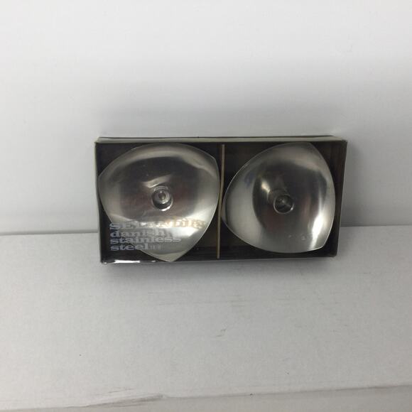 VTG NEW! Selandia Danish Candle Holders Stainless Steel Set NIB Mid Century - Picture 3 of 9